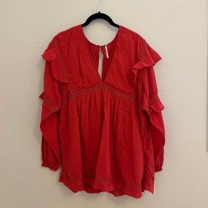 Red XS Free People Tunic/Dress/Skort